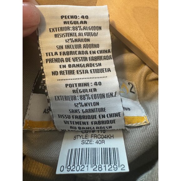 Berne Flame-Resistant Unlined Coveralls Size 40 R HRC-2 Men"s NWT Khaki Welder - Picture 13 of 14